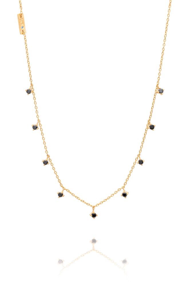 Colar ponto  de luz onix