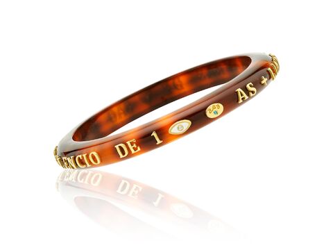 Pulseira Bakelite Frase Leonardo da Vinci