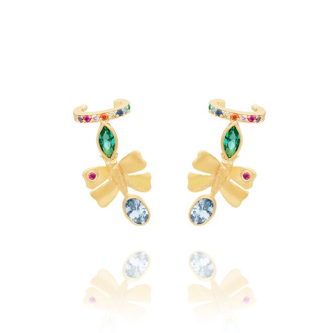 Brinco Orelha Acima Borboleta