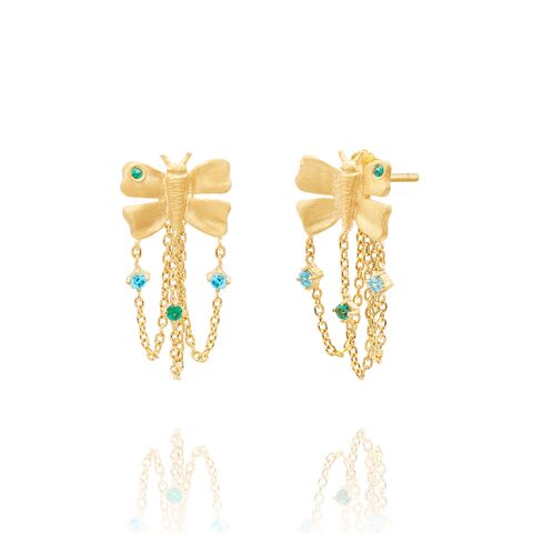 Brincos Borboleta Malha c/ Pontos de Luz