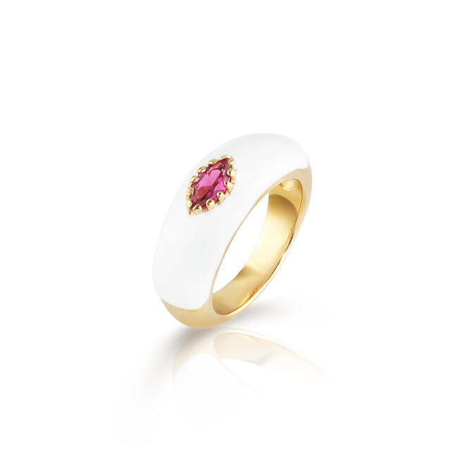 Anel Esmaltado Navete